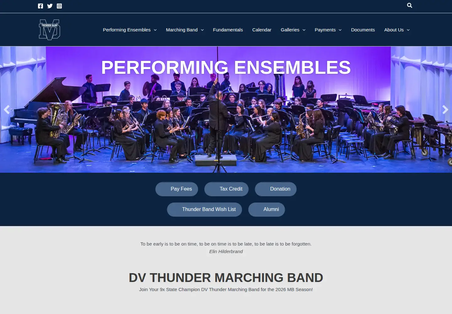 Screenshot of thunderband.org