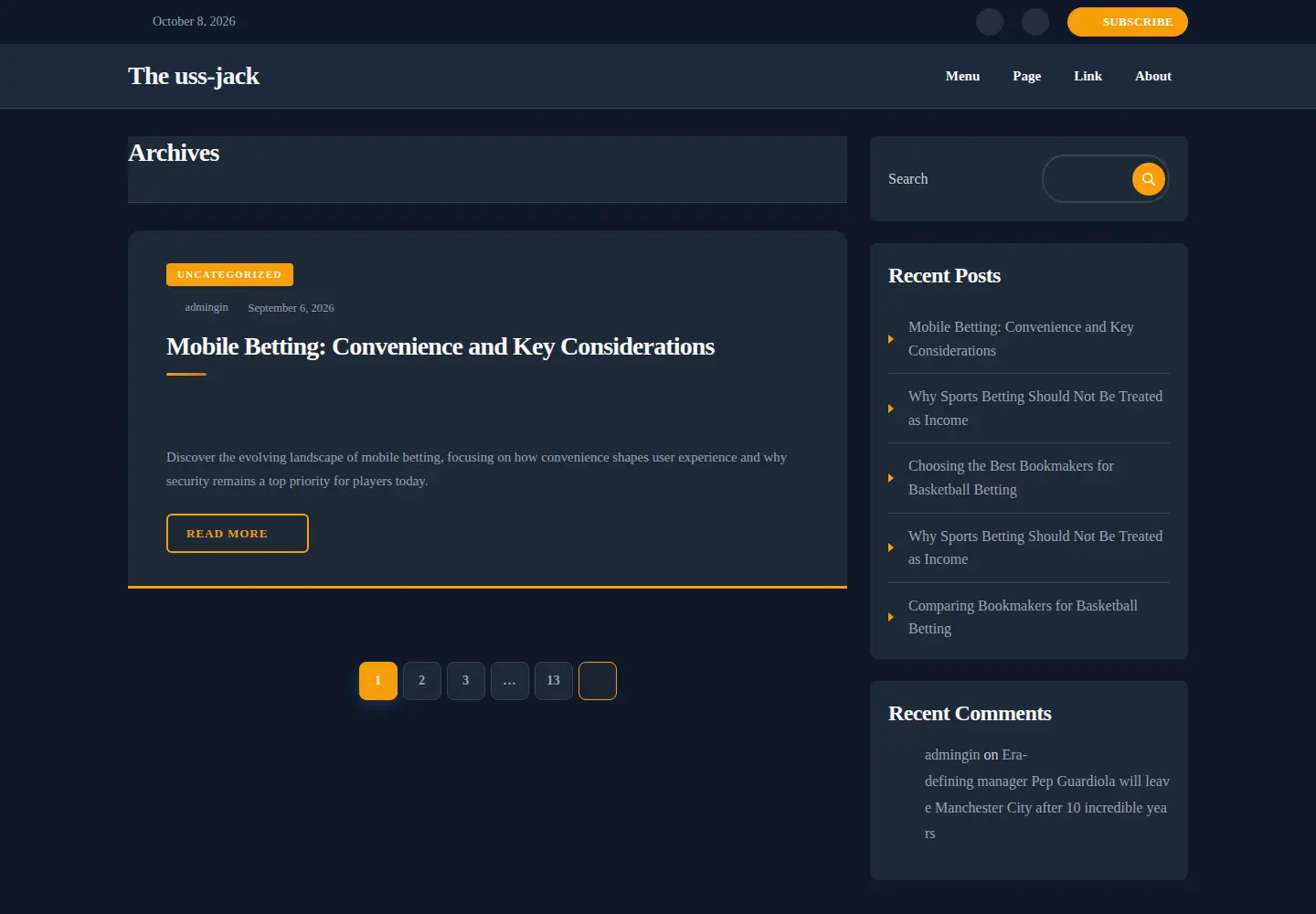 Screenshot of uss-jack.org