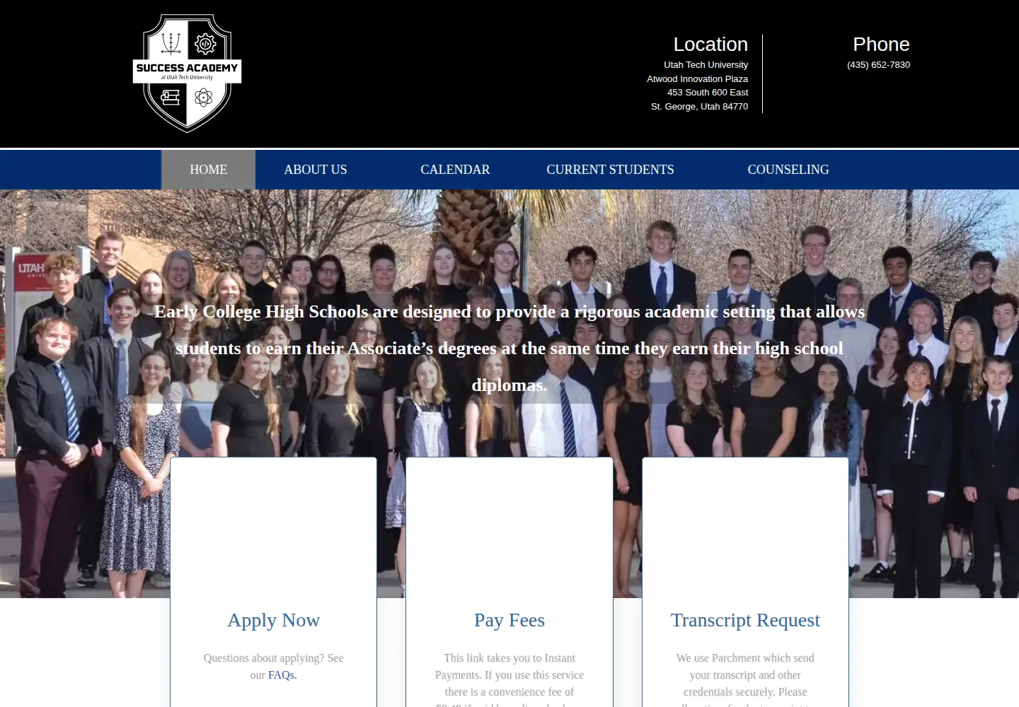 Screenshot of utsuccess.org