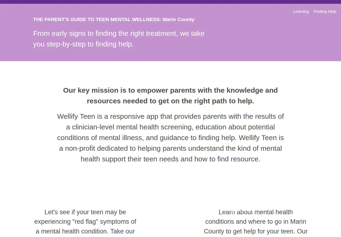 Screenshot of wellifyteen.org