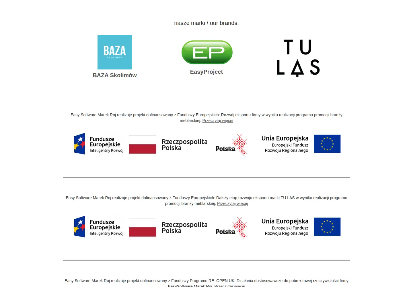 Captured homepage of easysoftware.pl in the current scan
