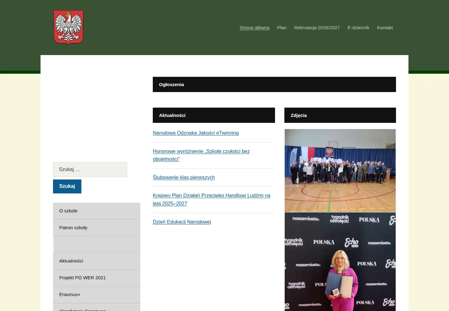 Screenshot of lopuszcza.edu.pl