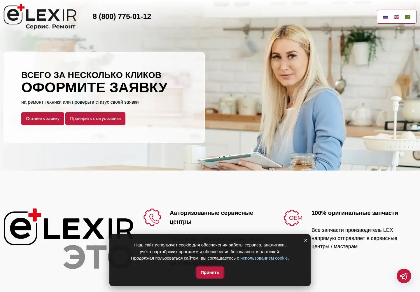 Captured homepage of elexir.pro in the current scan