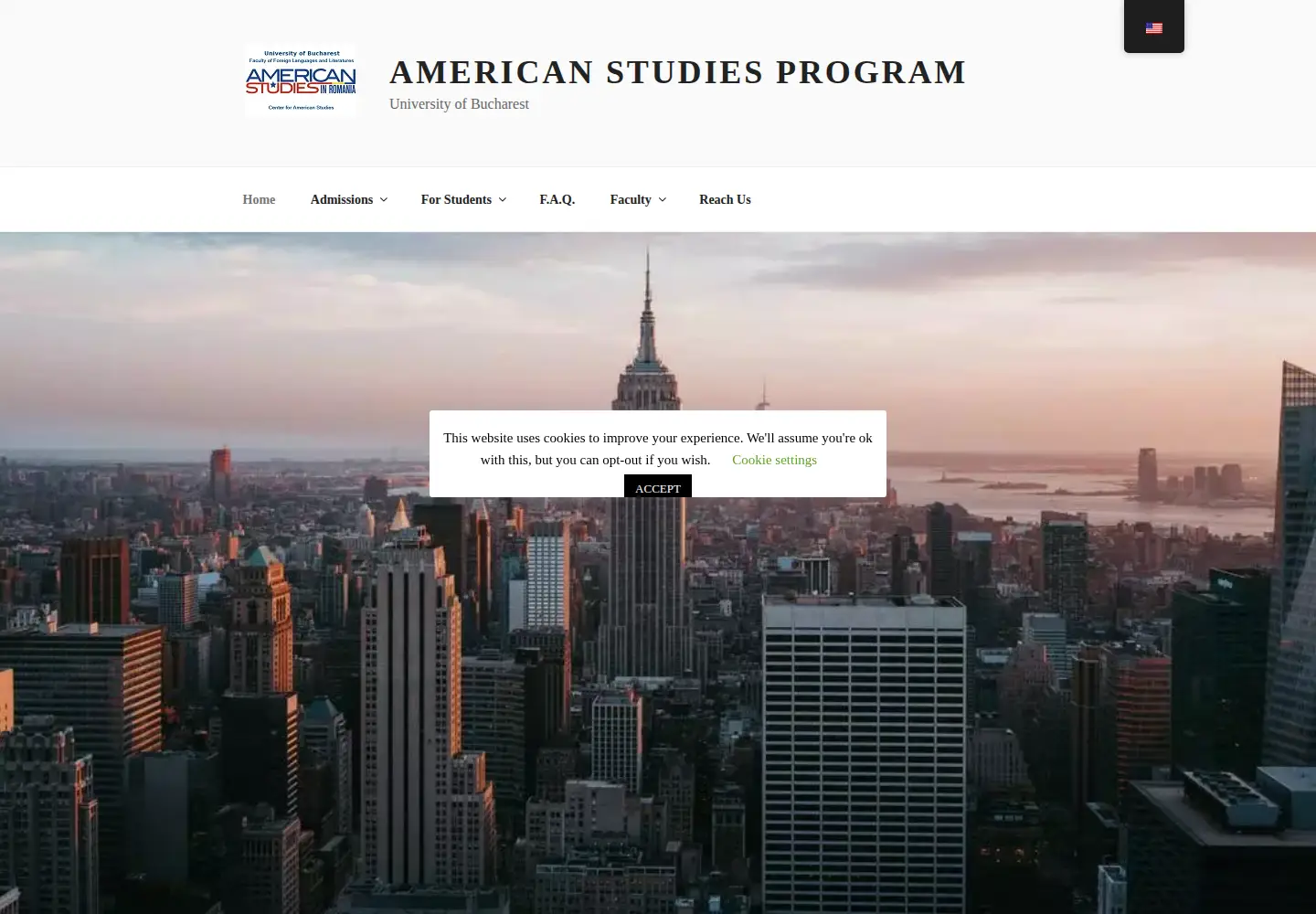 Captured homepage of americanstudies.ro in the current scan