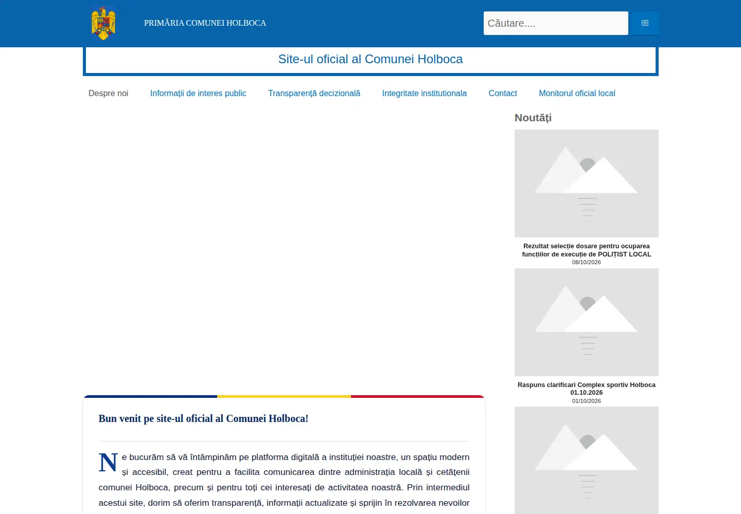 Screenshot of comunaholboca.ro