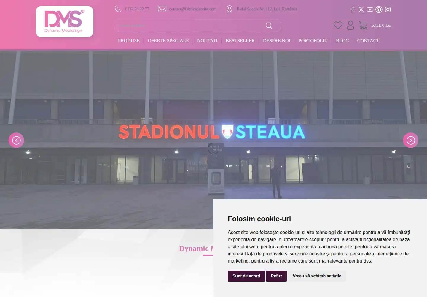 Screenshot of dynamicmediasign.ro