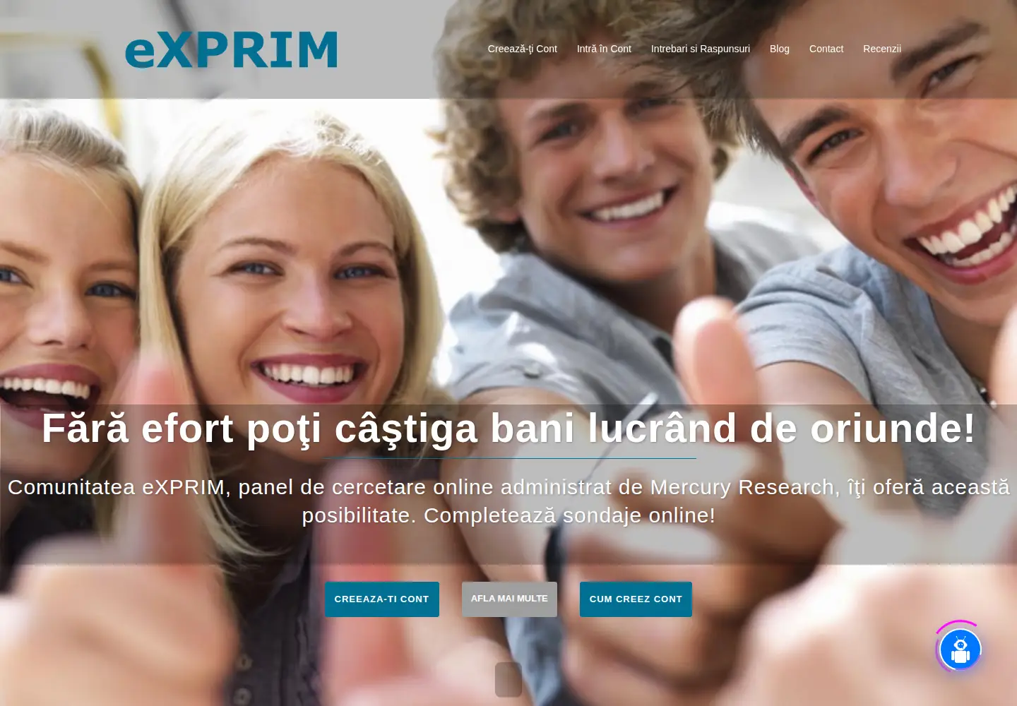 Captured homepage of exprim.ro in the current scan