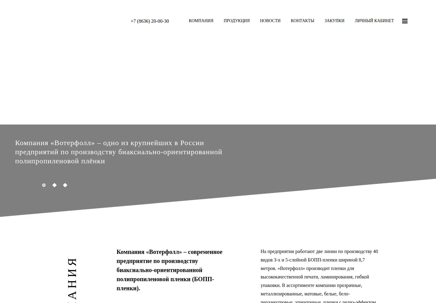 Screenshot of waterfall-pro.ru