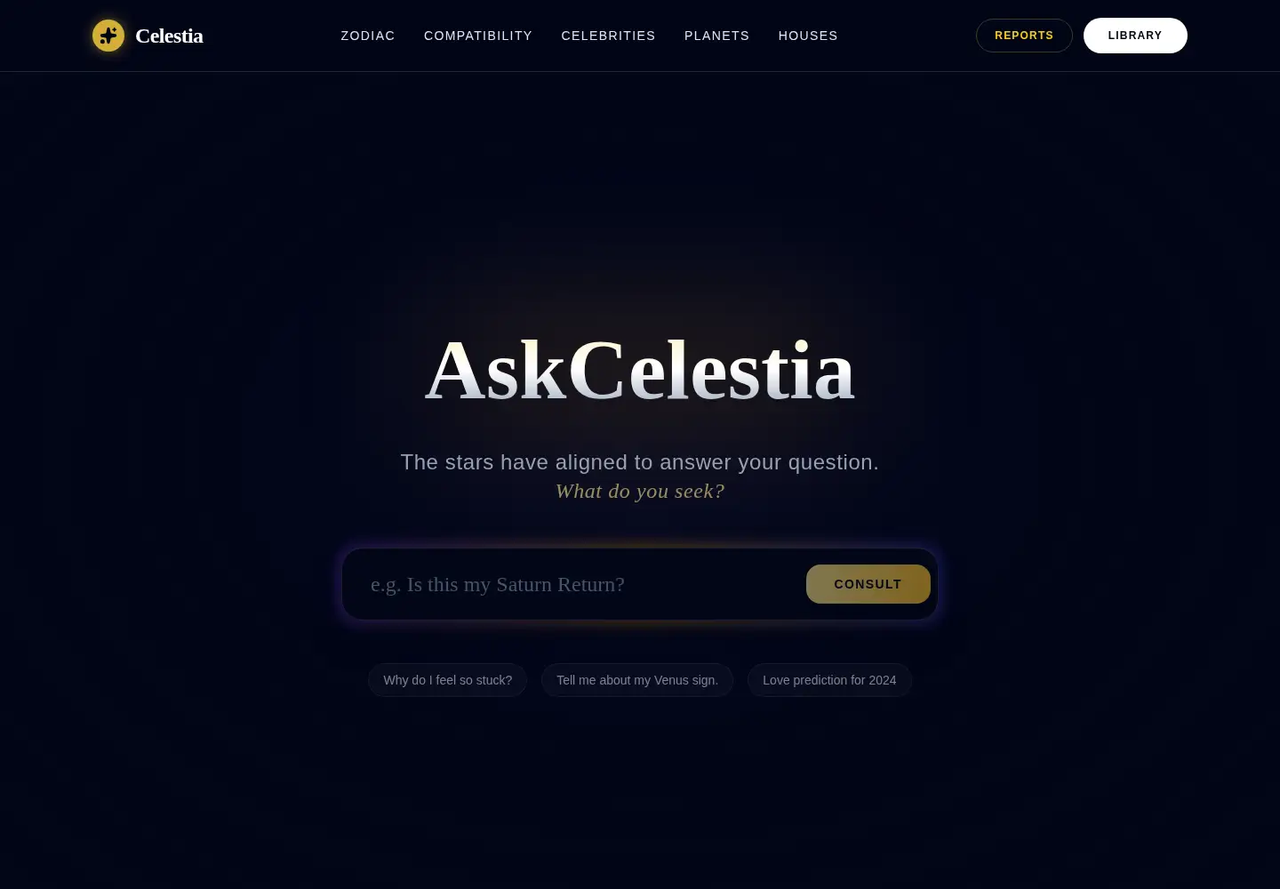 Screenshot of askcelestia.space