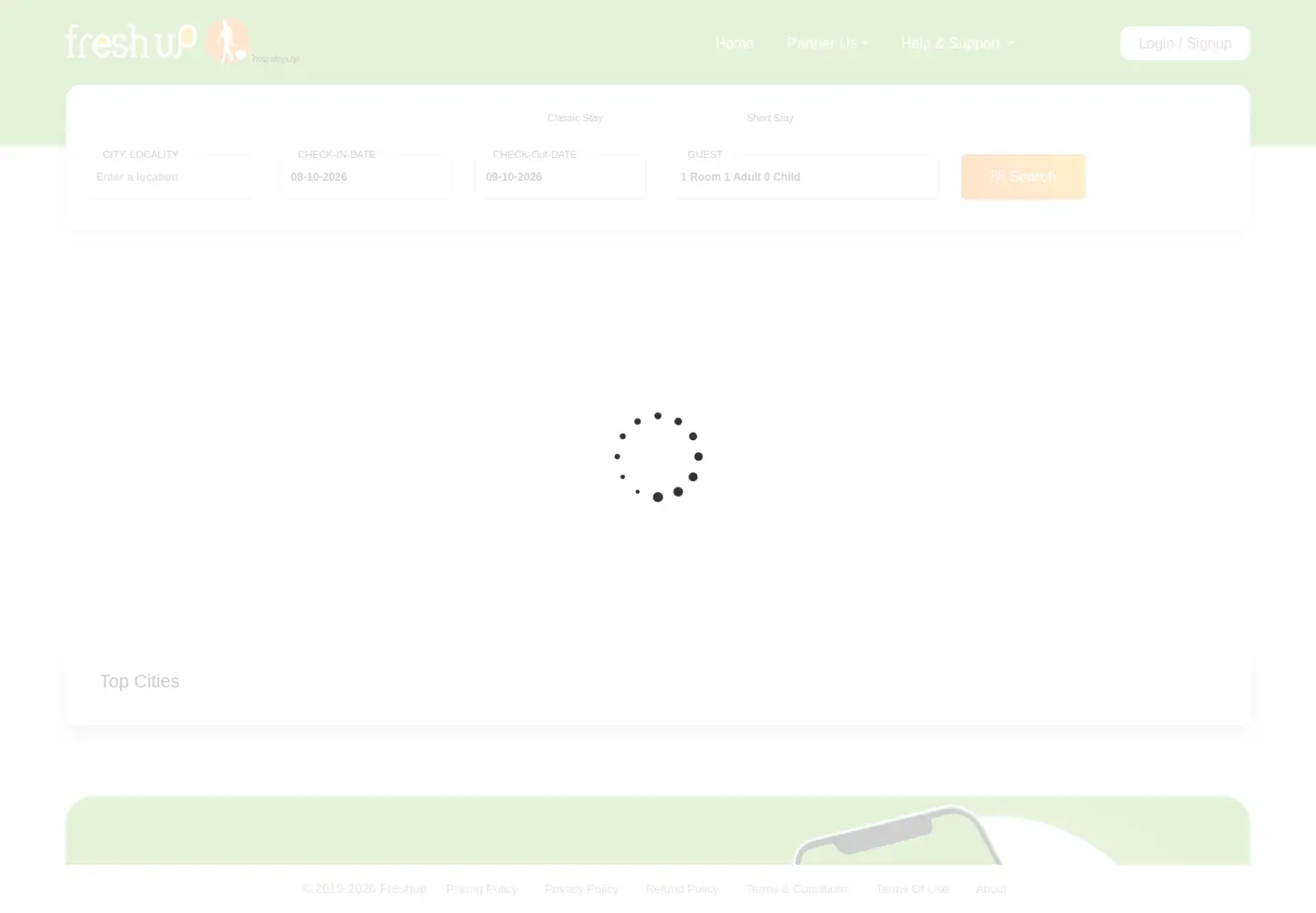 Screenshot of freshup.space