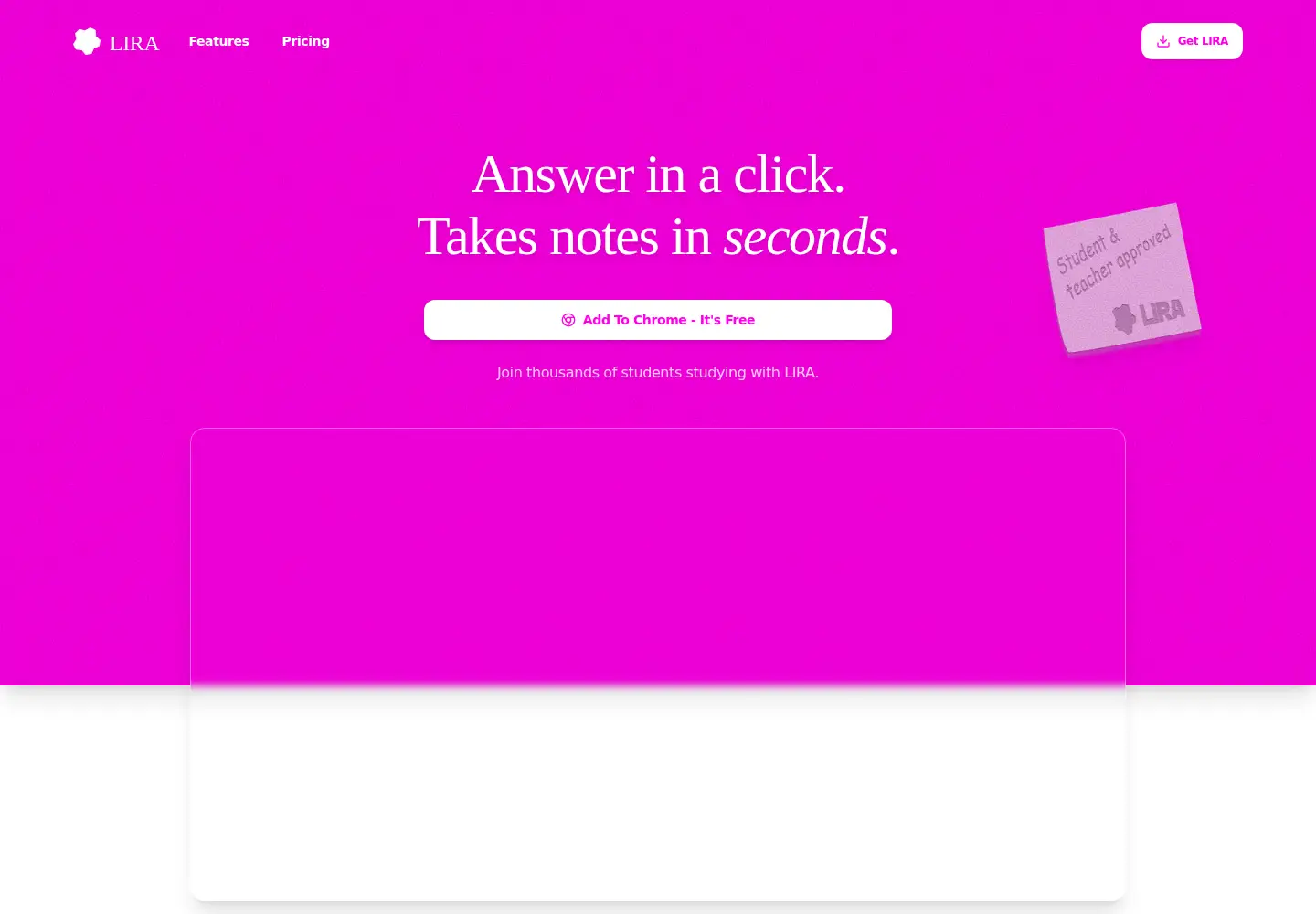 Screenshot of lira.study