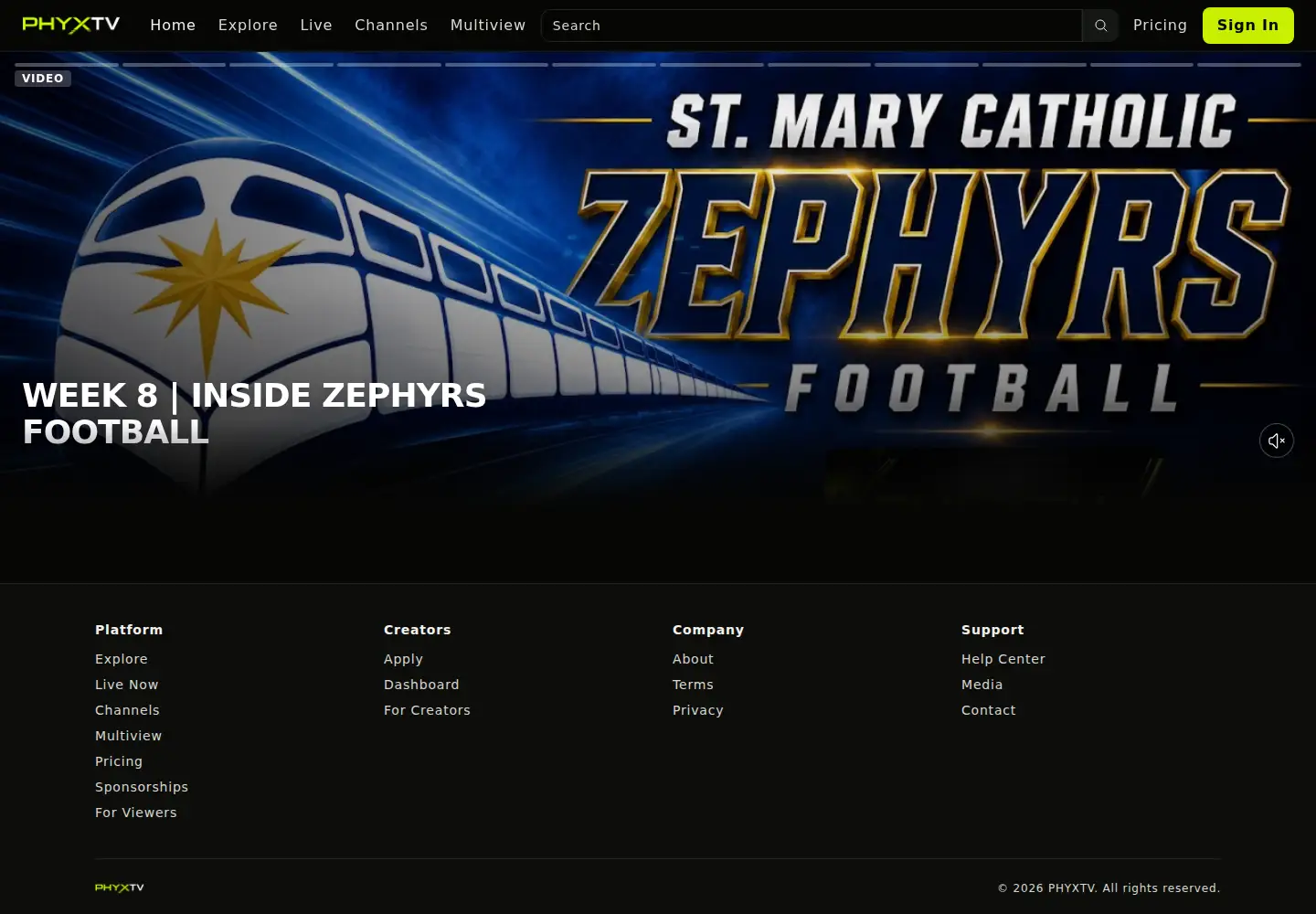 Screenshot of phyx.tv