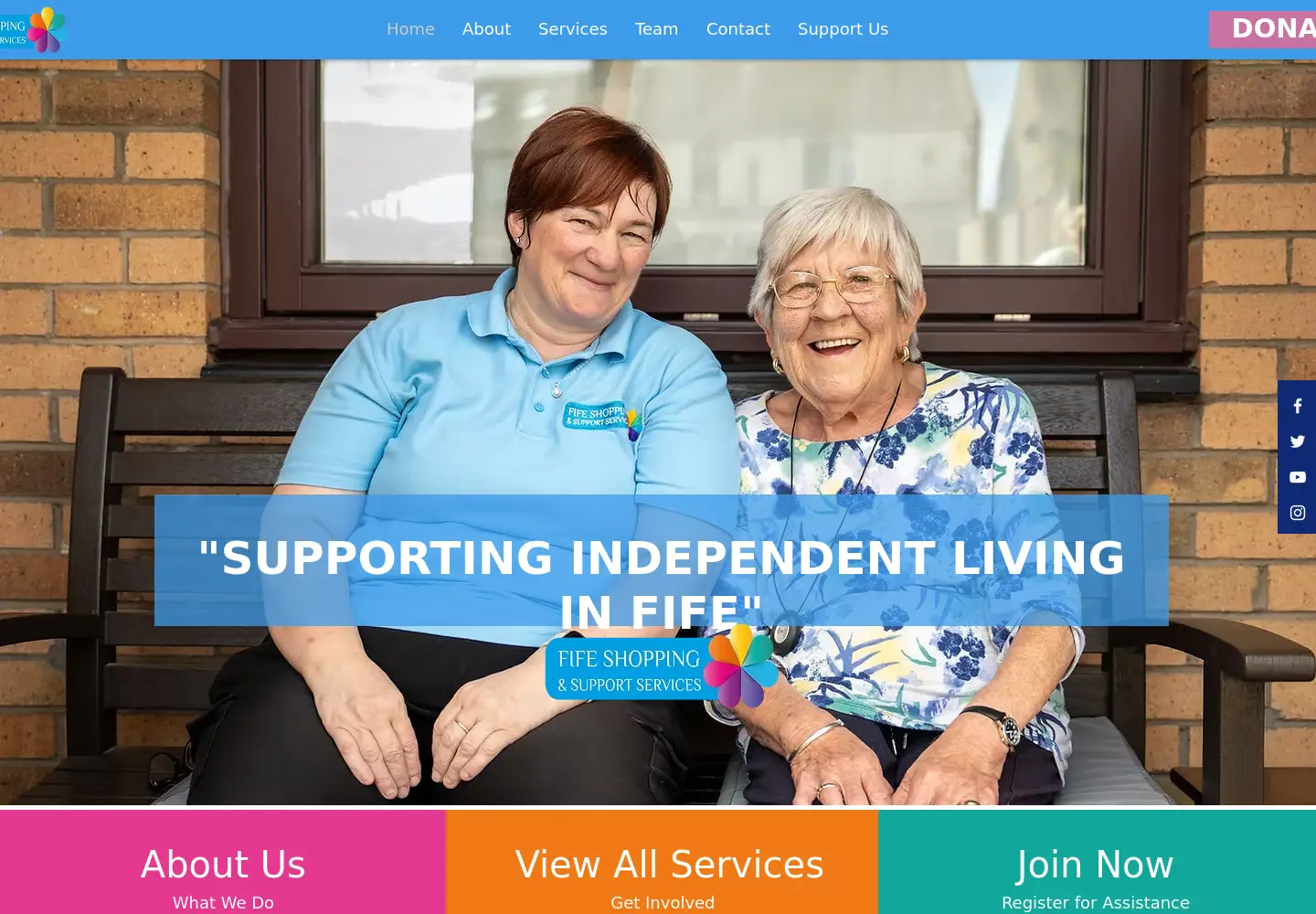 Screenshot of fifeshoppingandsupportservices.co.uk