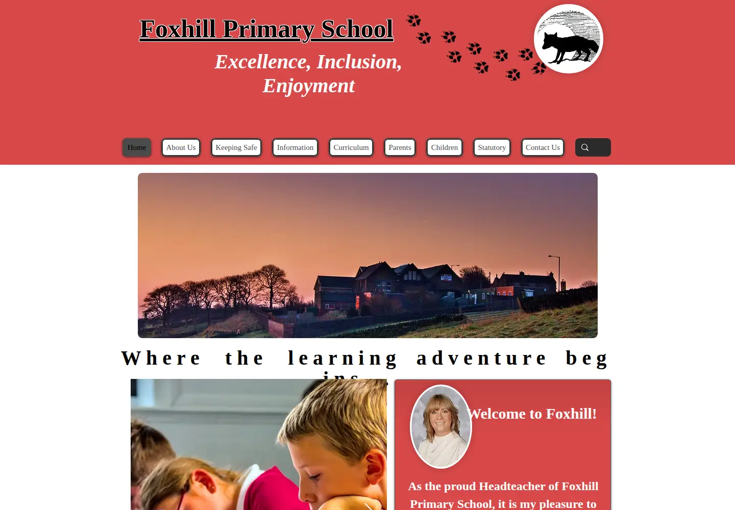Screenshot of foxhillprimaryschool.co.uk