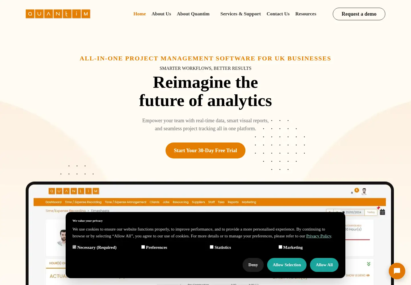 Screenshot of quantim.co.uk