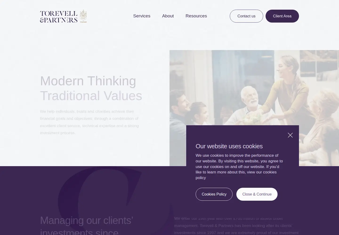 Captured homepage of torevellpartners.co.uk in the current scan