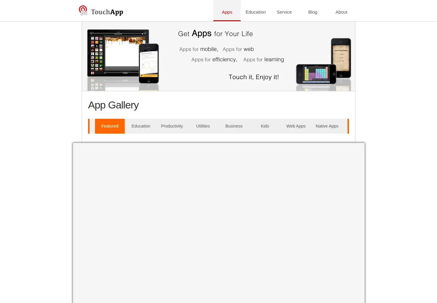 Screenshot of touchapp.co.uk