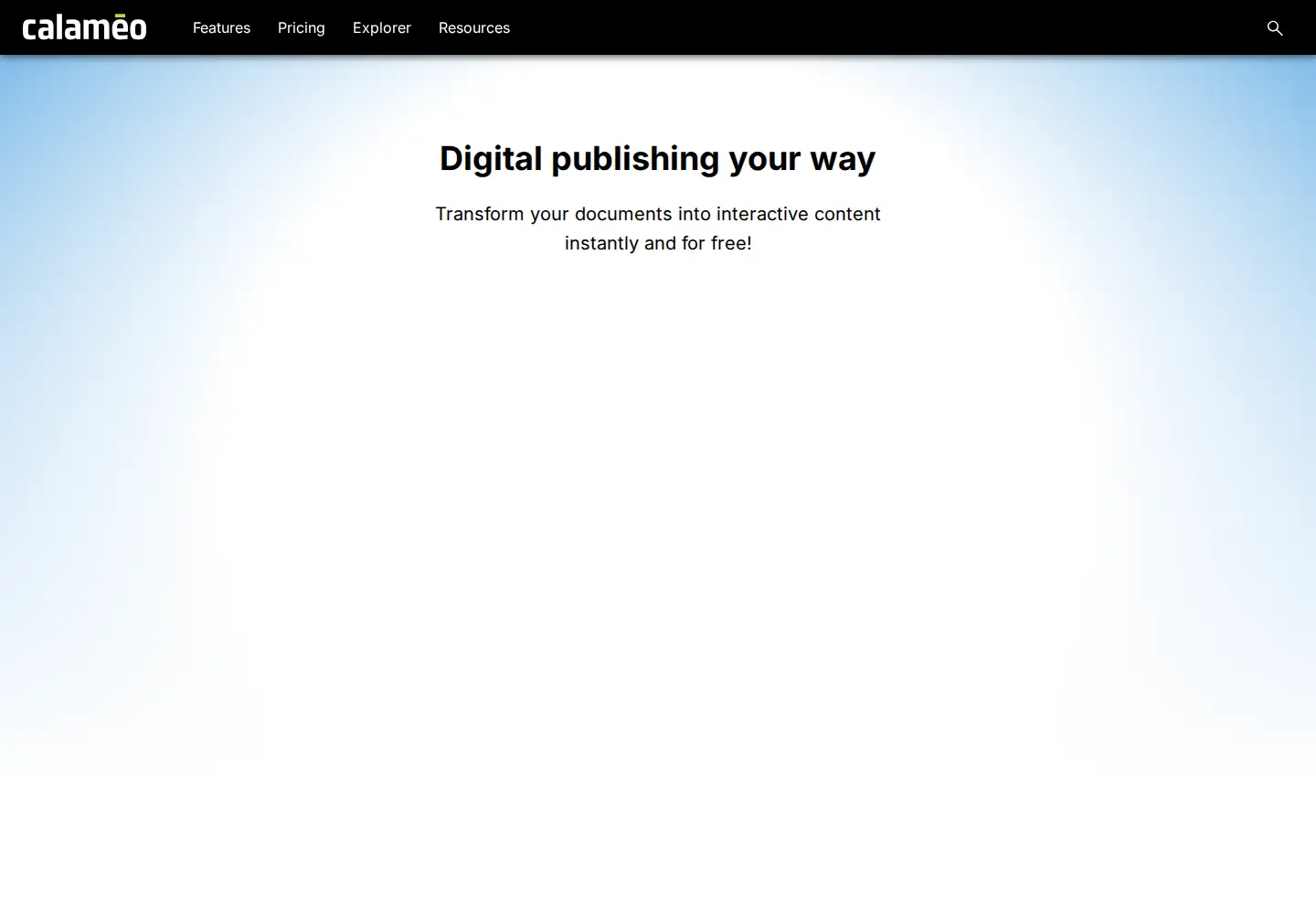 Screenshot of calameo.com