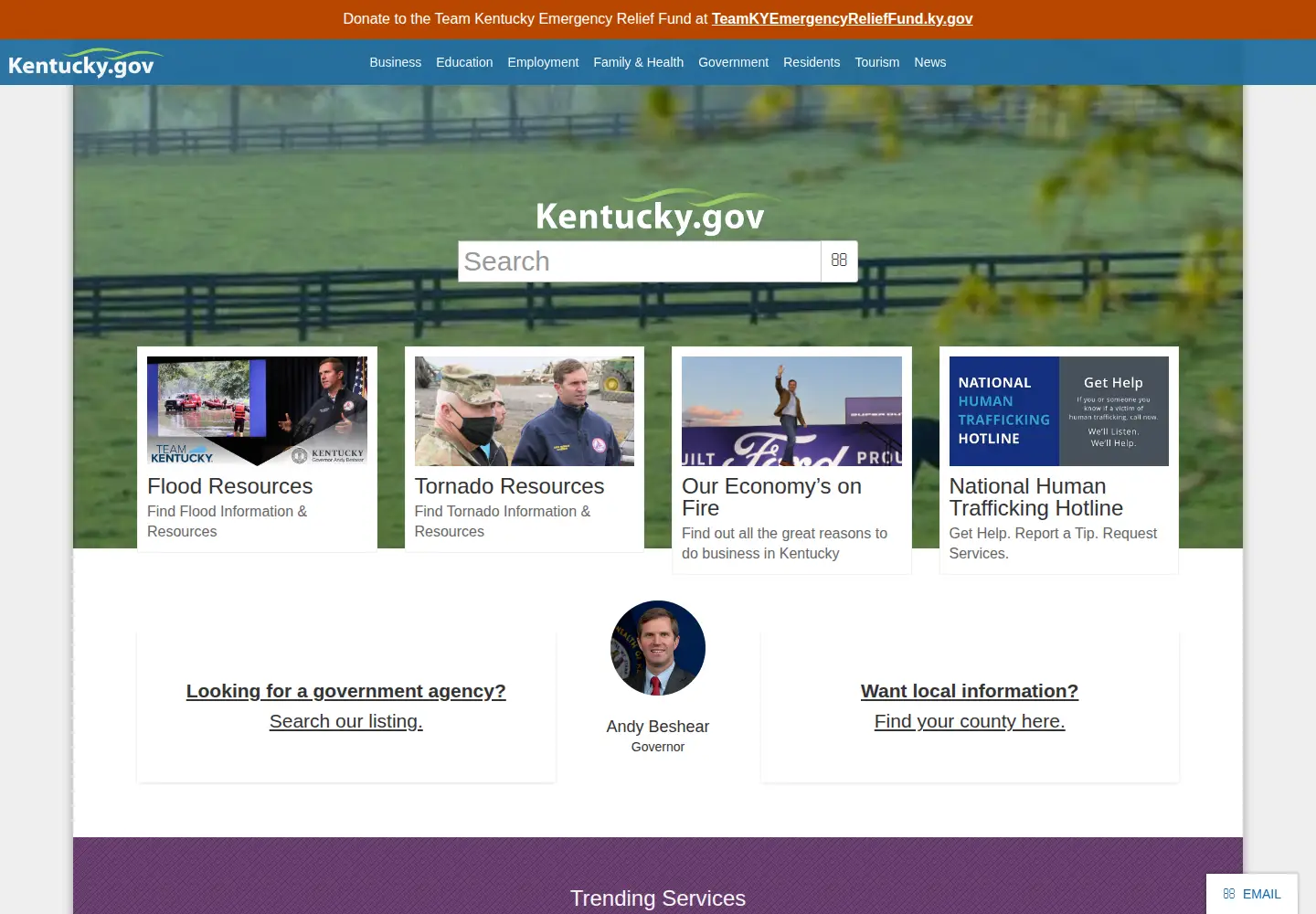 Screenshot of ky.gov