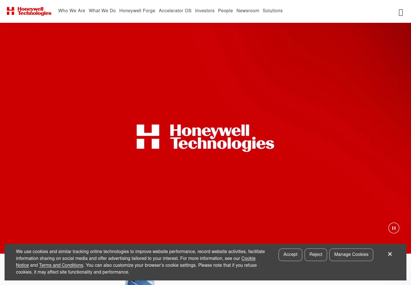 Screenshot of honeywell.com