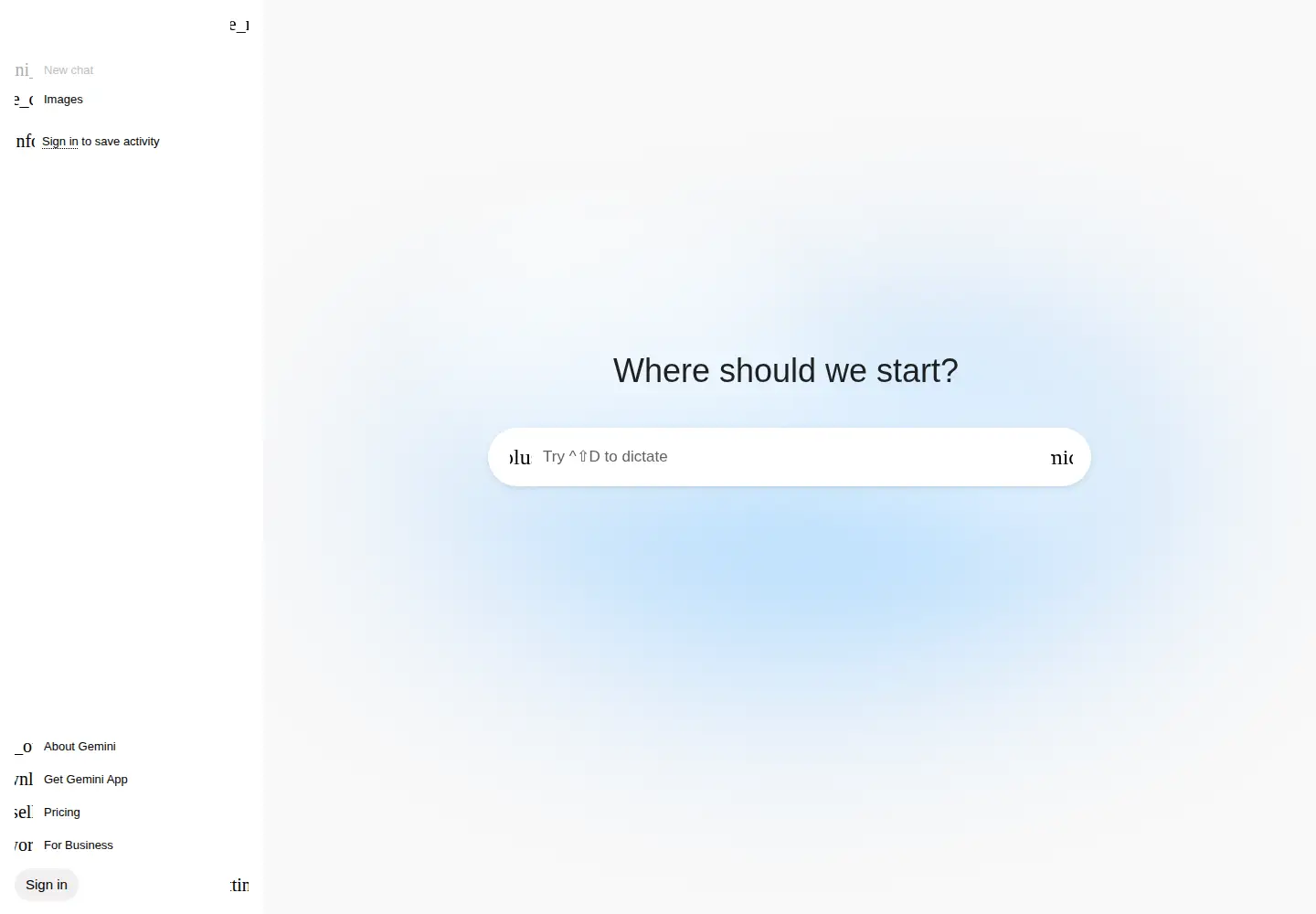 Screenshot of gemini.google