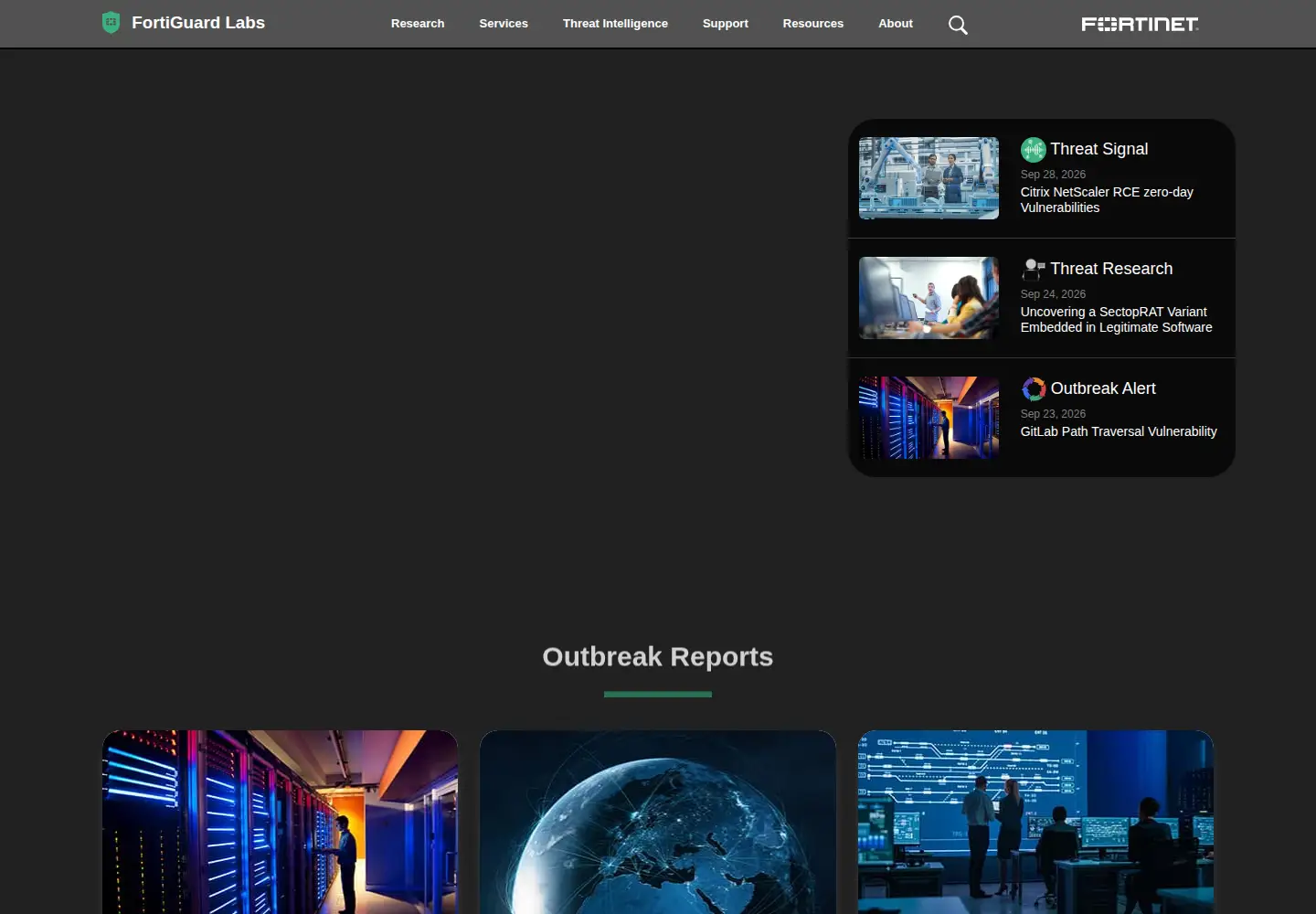 Screenshot of fortiguard.com