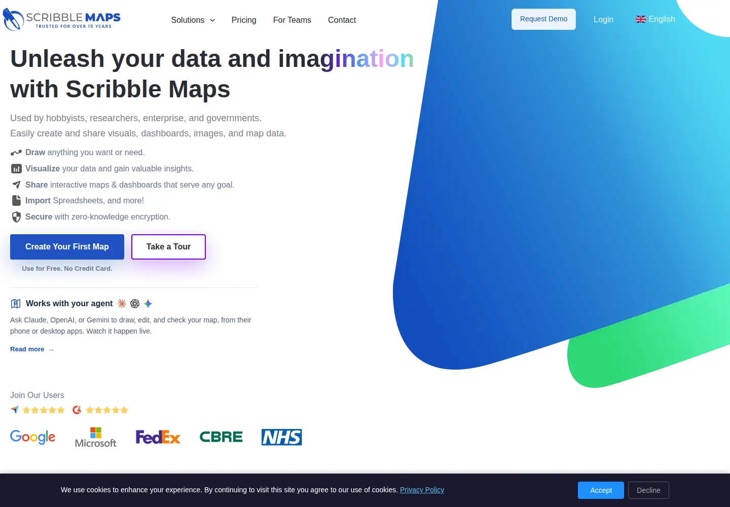 Screenshot of scribblemaps.com