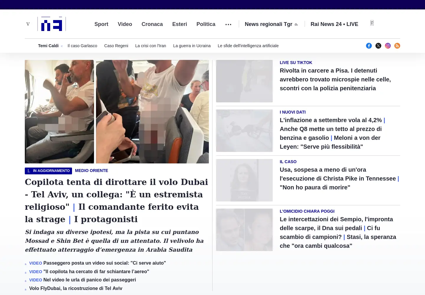 Screenshot of rainews.it