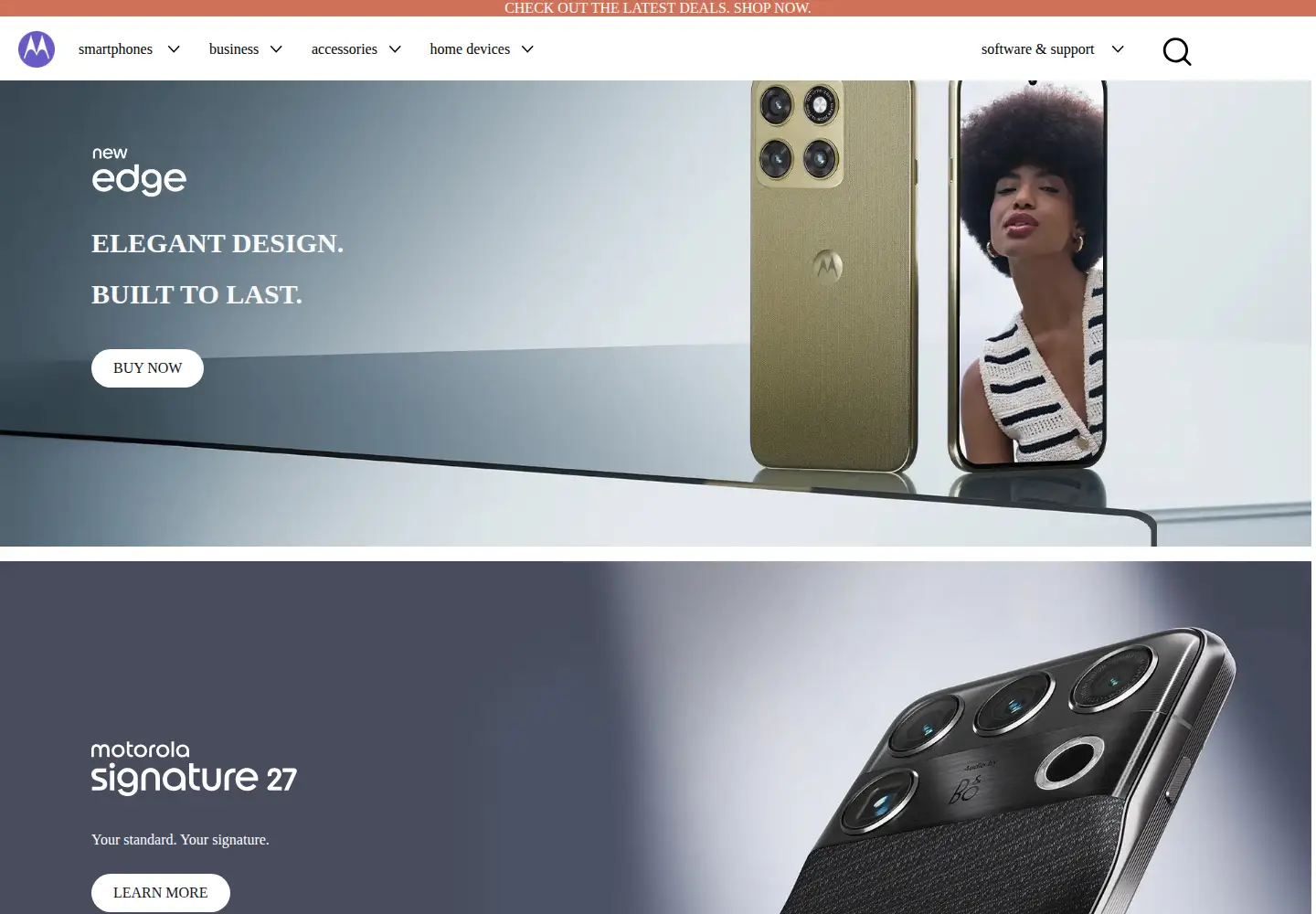 Screenshot of motorola.com