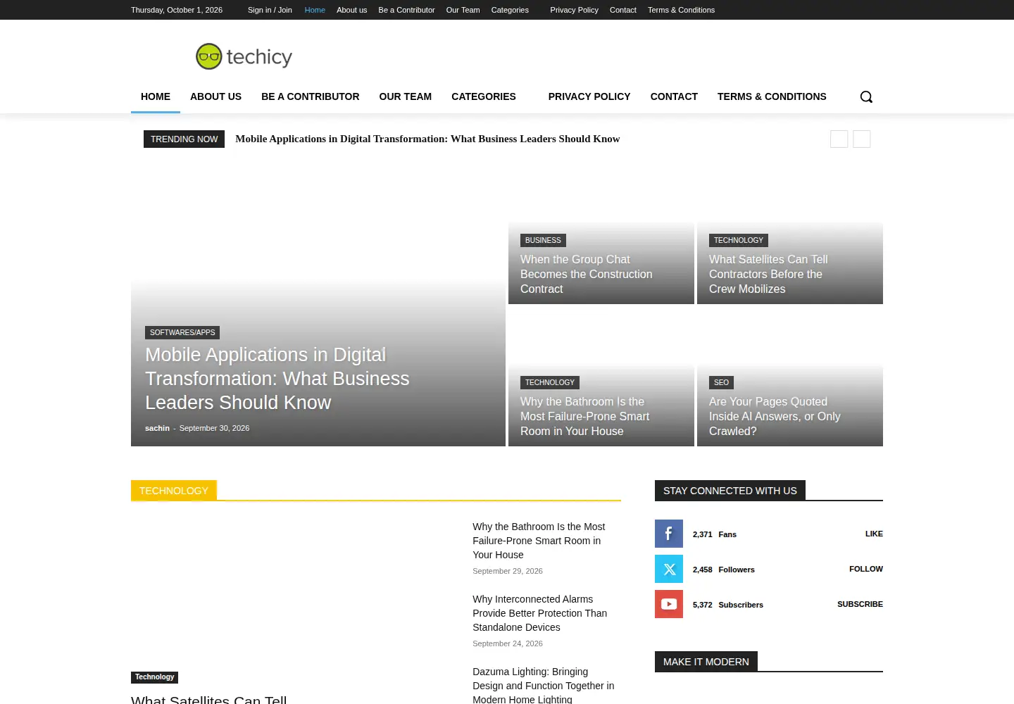 Screenshot of techicy.com