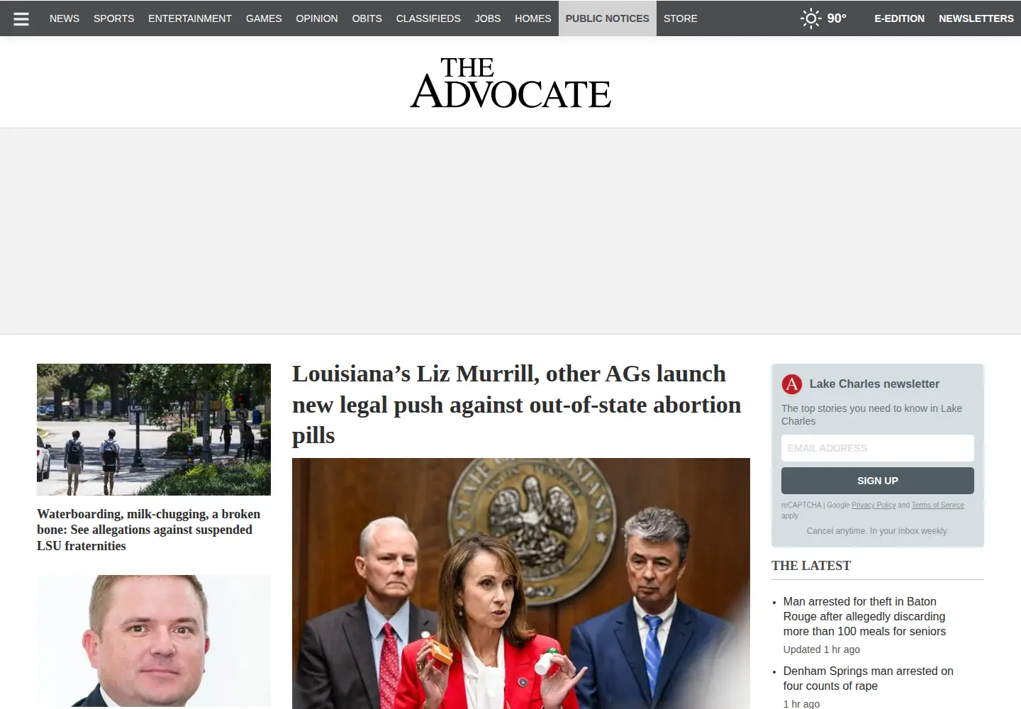 Screenshot of theadvocate.com