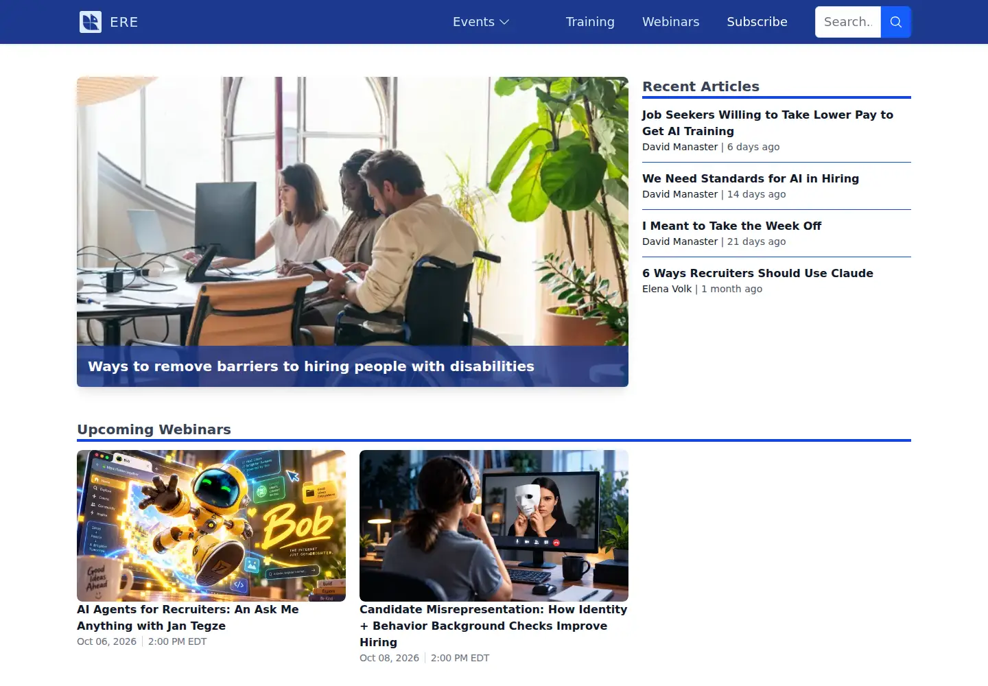 Screenshot of ere.net