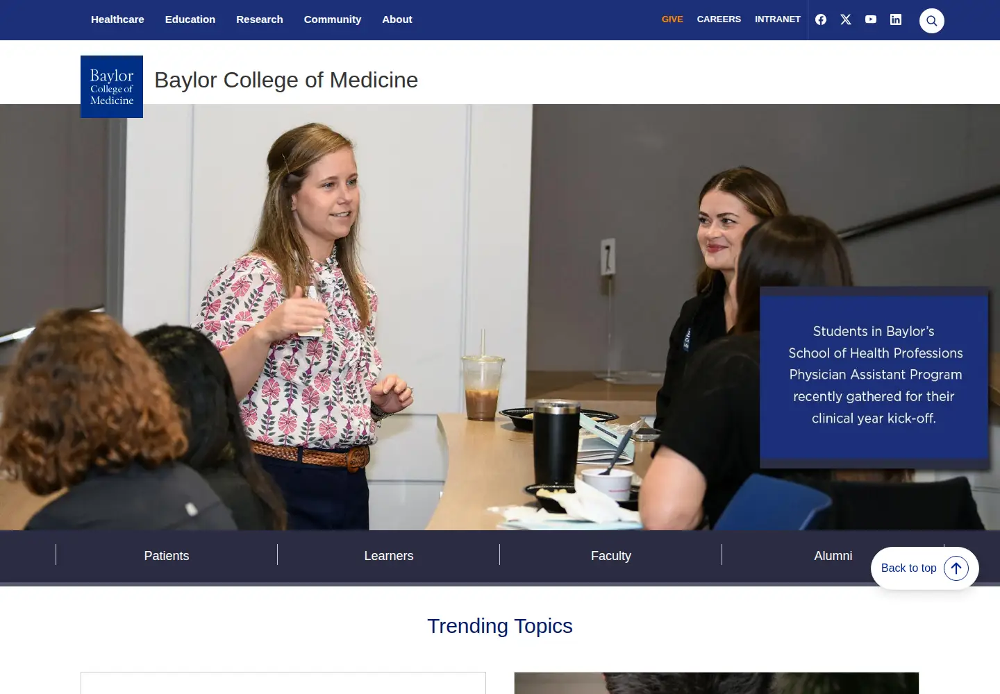Screenshot of bcm.edu
