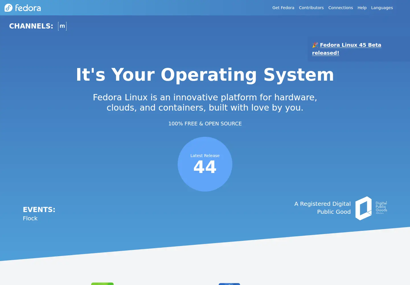 Screenshot of getfedora.org