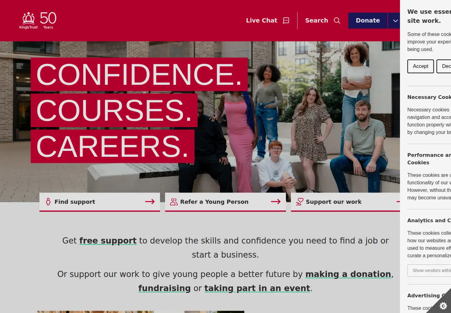 Screenshot of princes-trust.org.uk