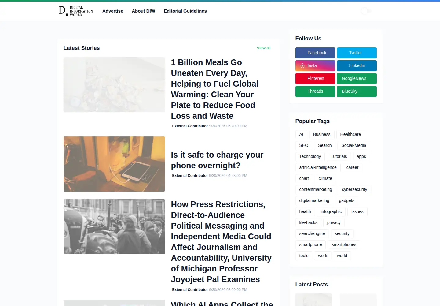 Screenshot of digitalinformationworld.com