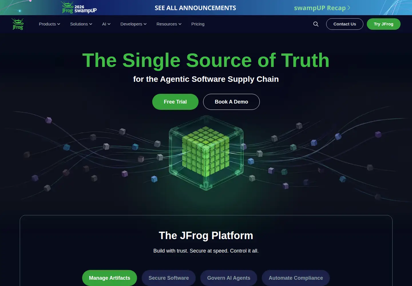 Screenshot of jfrog.com