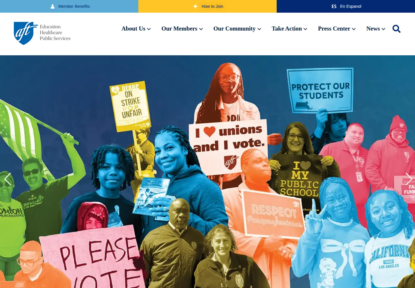 Screenshot of aft.org