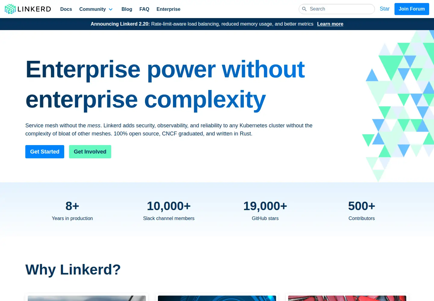 Screenshot of linkerd.io