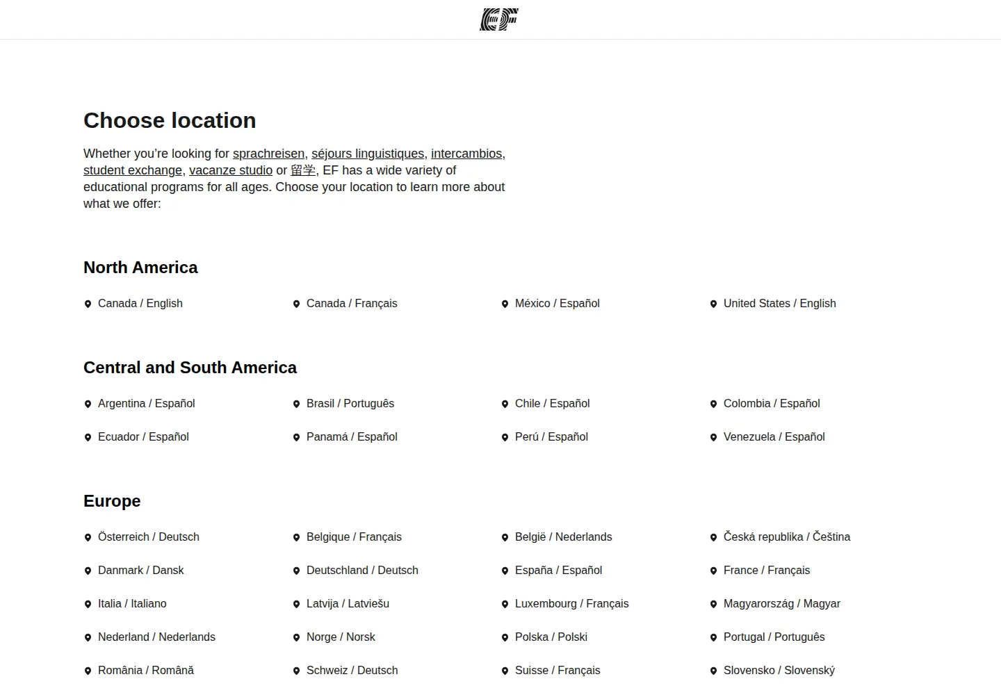 Screenshot of ef.com