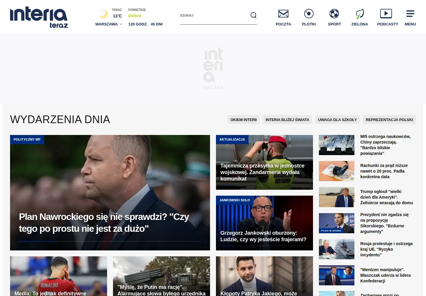 Screenshot of interia.pl