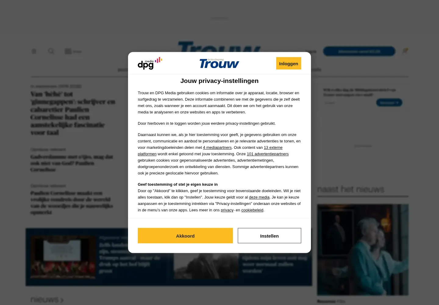 Screenshot of trouw.nl