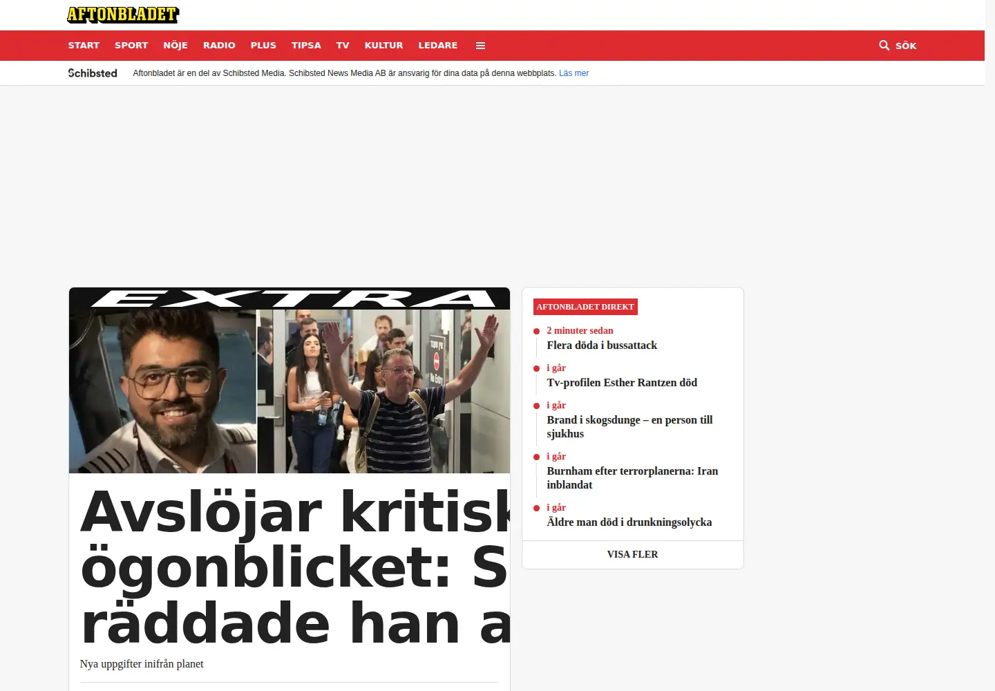 Screenshot of aftonbladet.se