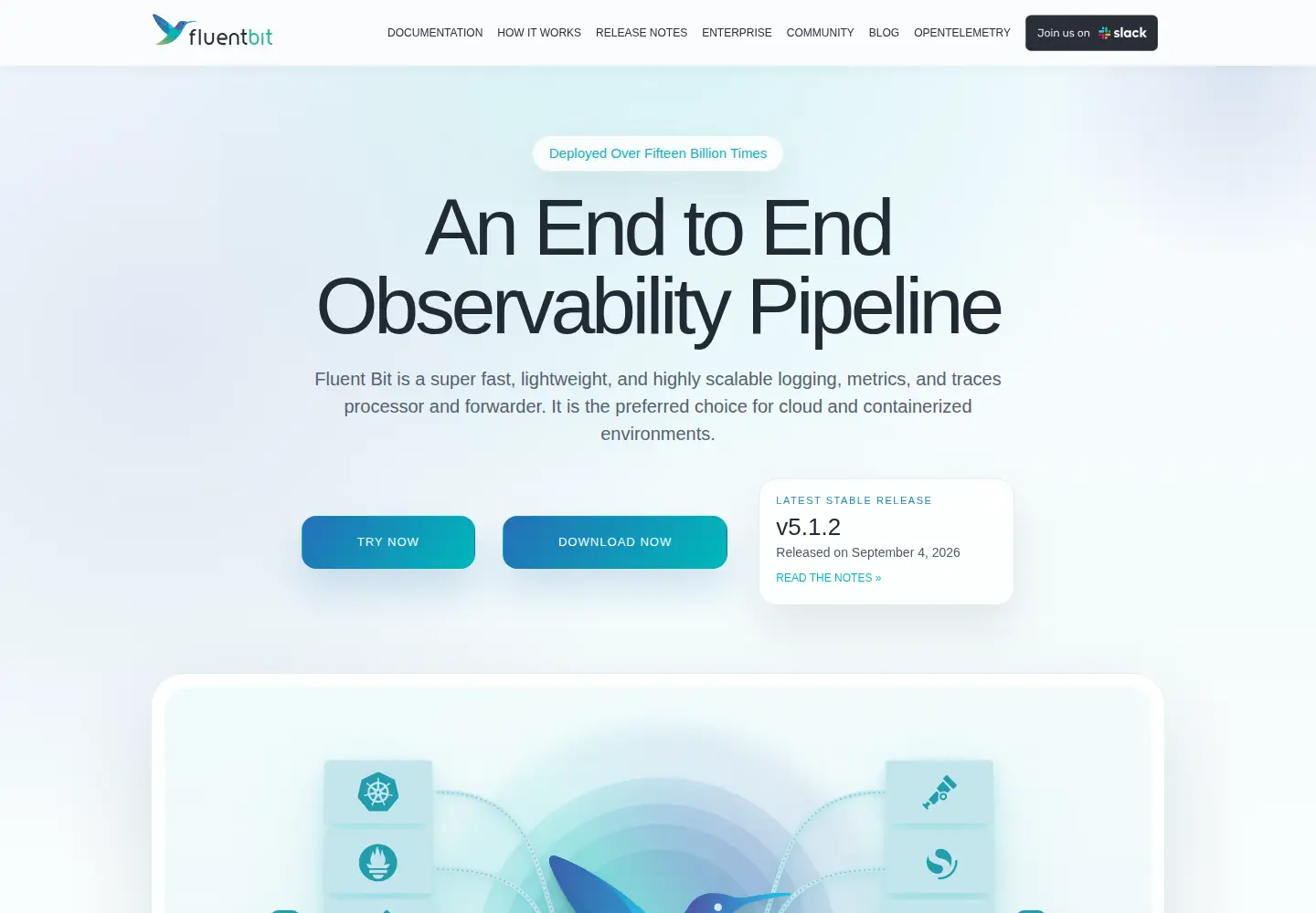 Screenshot of fluentbit.io