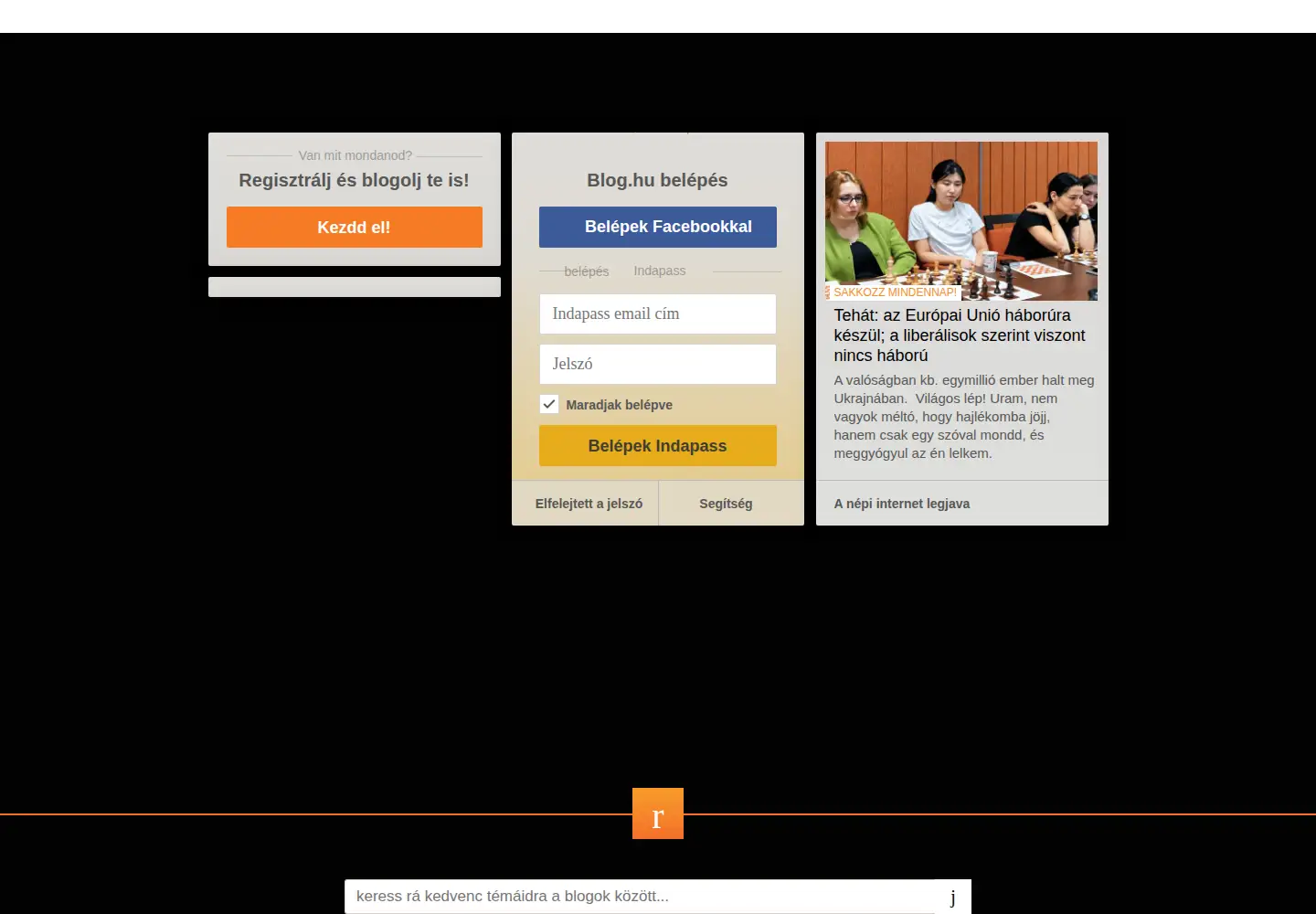 Screenshot of blog.hu