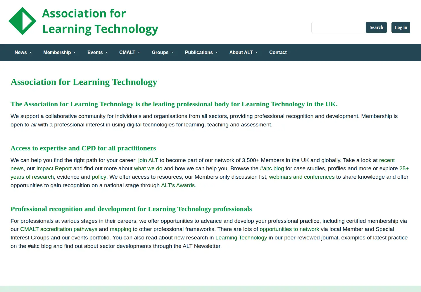 Screenshot of alt.ac.uk