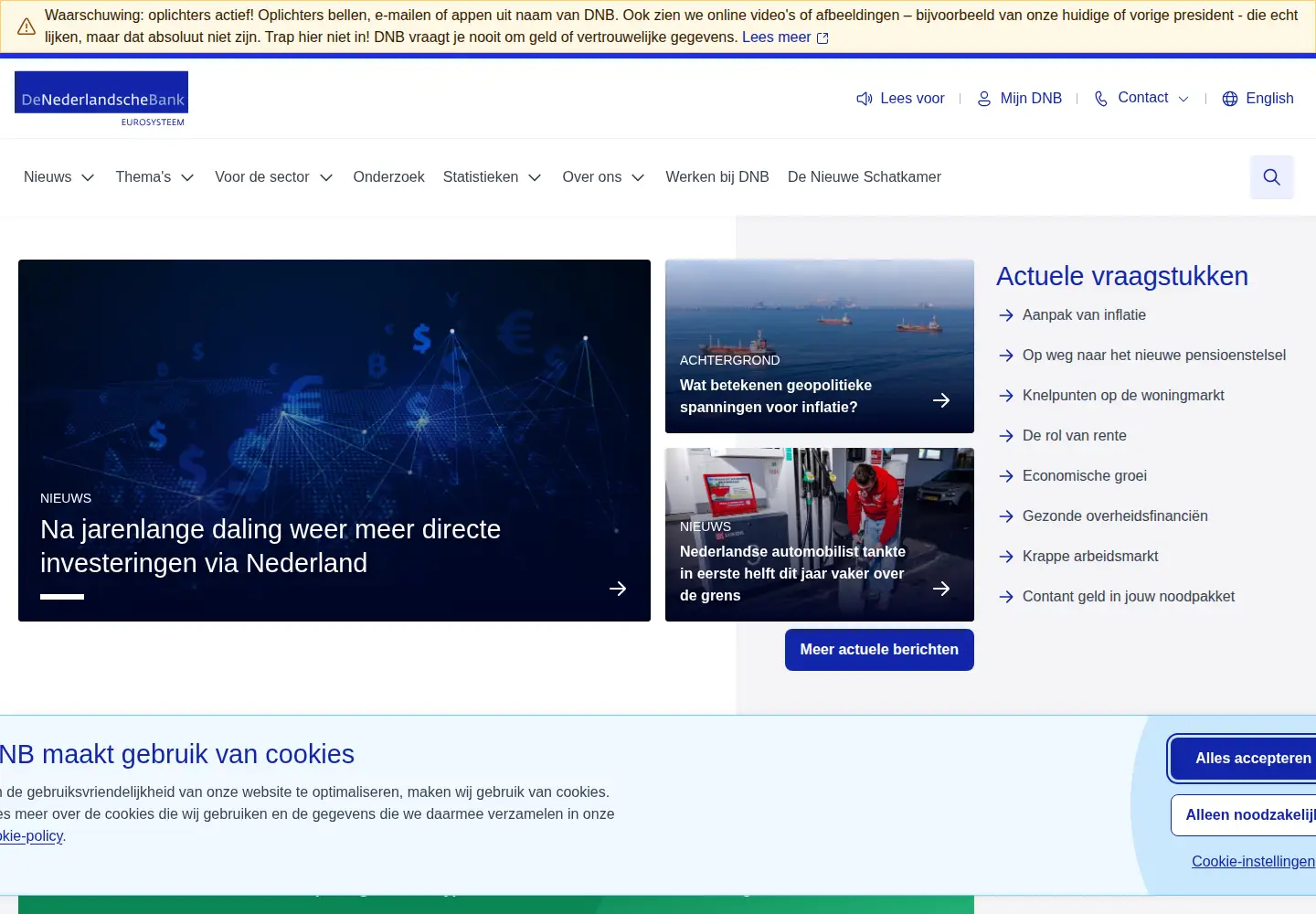Screenshot of dnb.nl