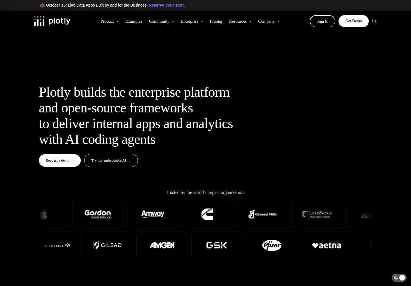 Screenshot of plotly.com