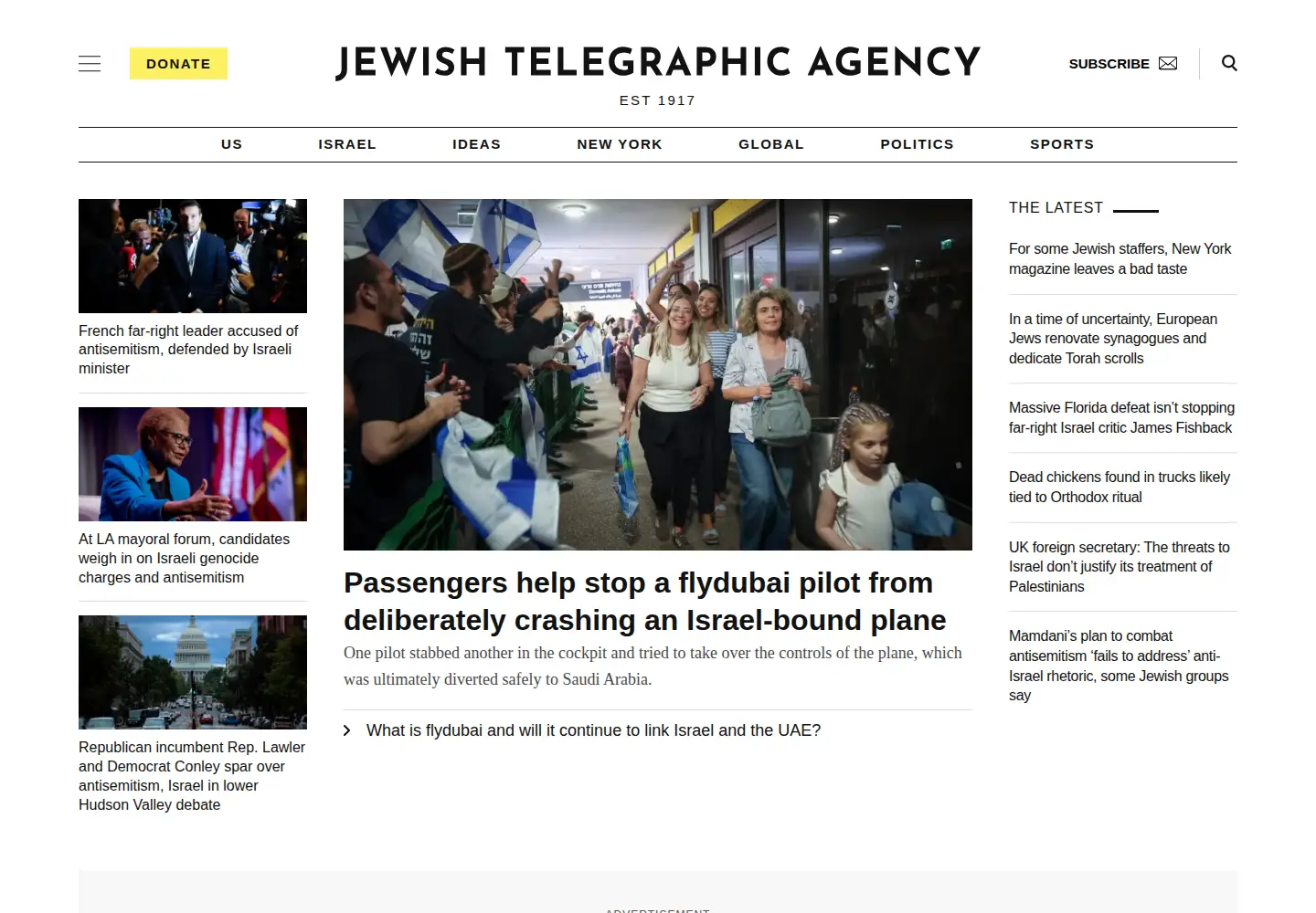 Screenshot of jta.org