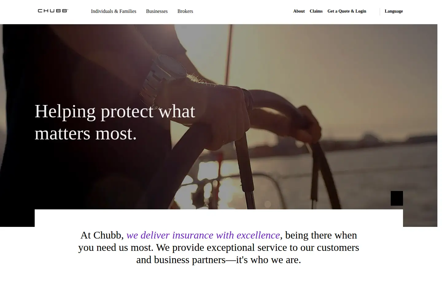 Screenshot of chubb.com